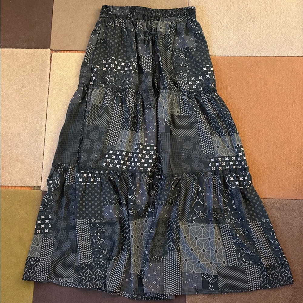 NWT BOHO Patchwork Maxi Skirt size M
